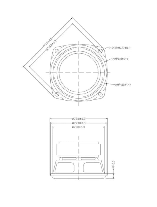1pcs 78MM 4 Ohm 15W Subwoofer Speaker 3 Inch Convex Cap Bass Square Woofer DIY Bookshelf Speakers Hifi Home Sound Theater