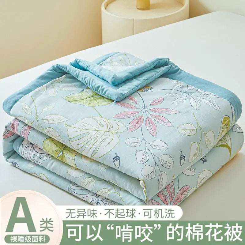 100% Cotton Summer Cooler Air-conditioning Nap Blanket Soy Fiber Comforter Quilt Core Super Soft Comfortable Antibacterial Quilt