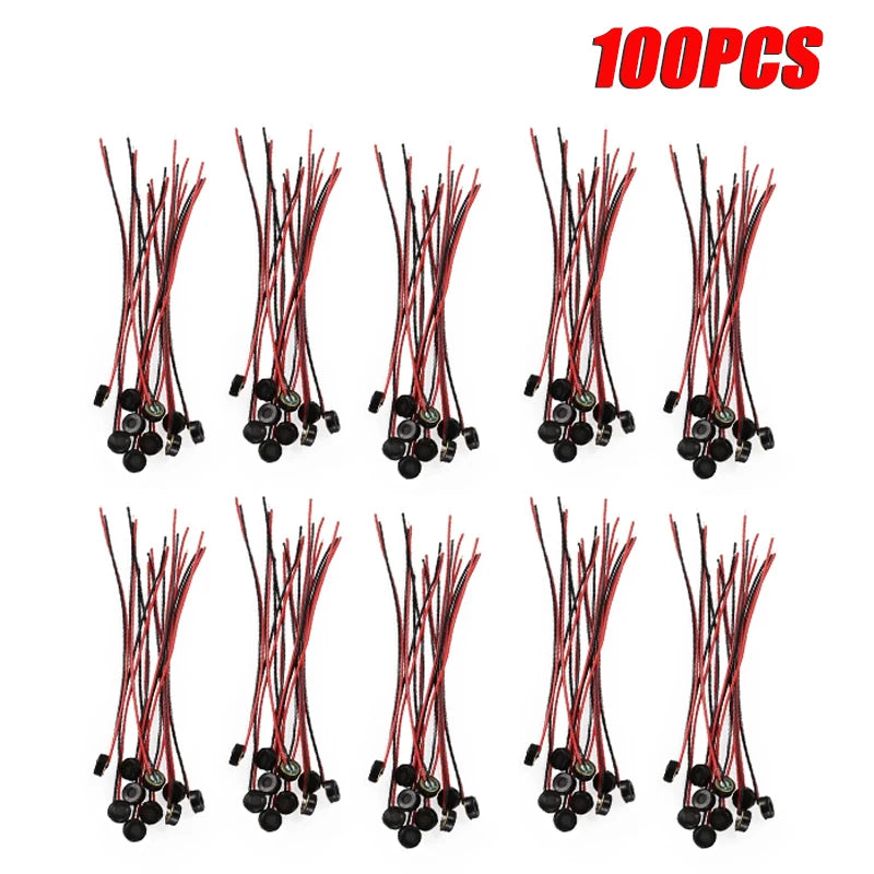 100pcs 4015 Lead Microphone 4*1.5MM Welding Wire Plus Rubber Sleeve High Sensitivity Microphone
