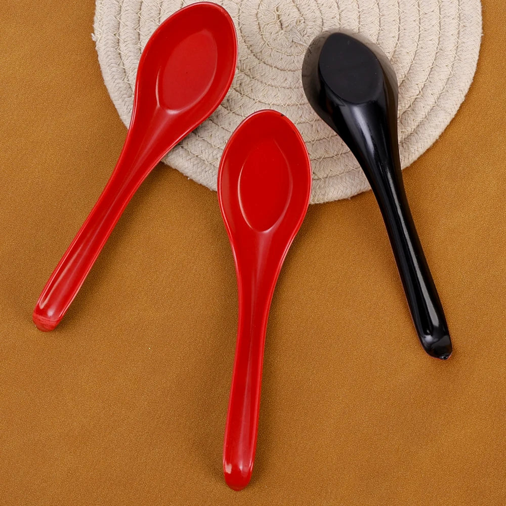 1/5/10pcs Mighty Porcelain Anti-Shock Spoons Japanese Rice Spoon Dumplings Porridge Soup Spoon Restaurant Bar Kitchen Cutlery