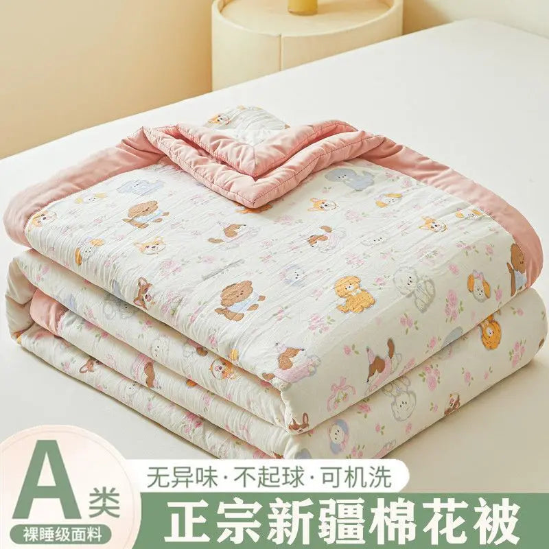 100% Cotton Summer Cooler Air-conditioning Nap Blanket Soy Fiber Comforter Quilt Core Super Soft Comfortable Antibacterial Quilt