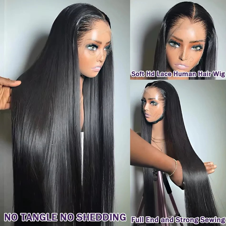 220 Density 13x4 Transparent Bone Straight 30 40 Inches 13x6 Lace Front Human Hair Wigs Brazilian Frontal Wigs For Women