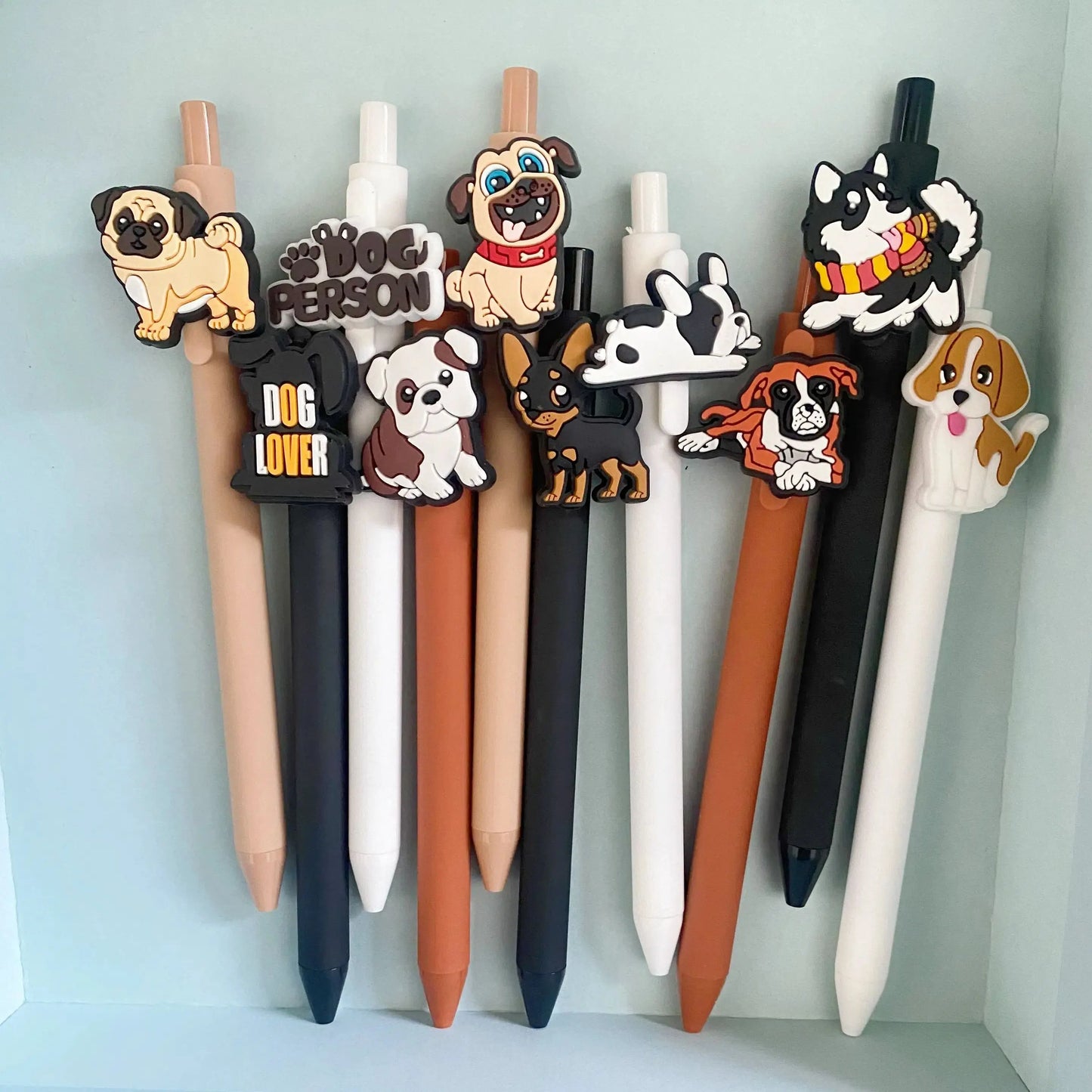 10Pcs Cute Dog Gel Pens Black Ink Retractable Writing Set for Dog Lovers, Vet Techs, Students, and Office Supplies