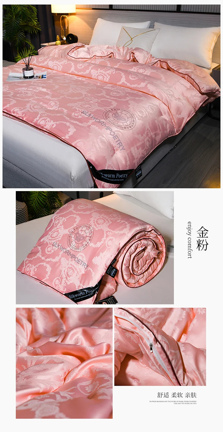100% mulberry silk Handmade real silk quilt winter warm comforter spring autumn blanket thicken home hotel single double quilt