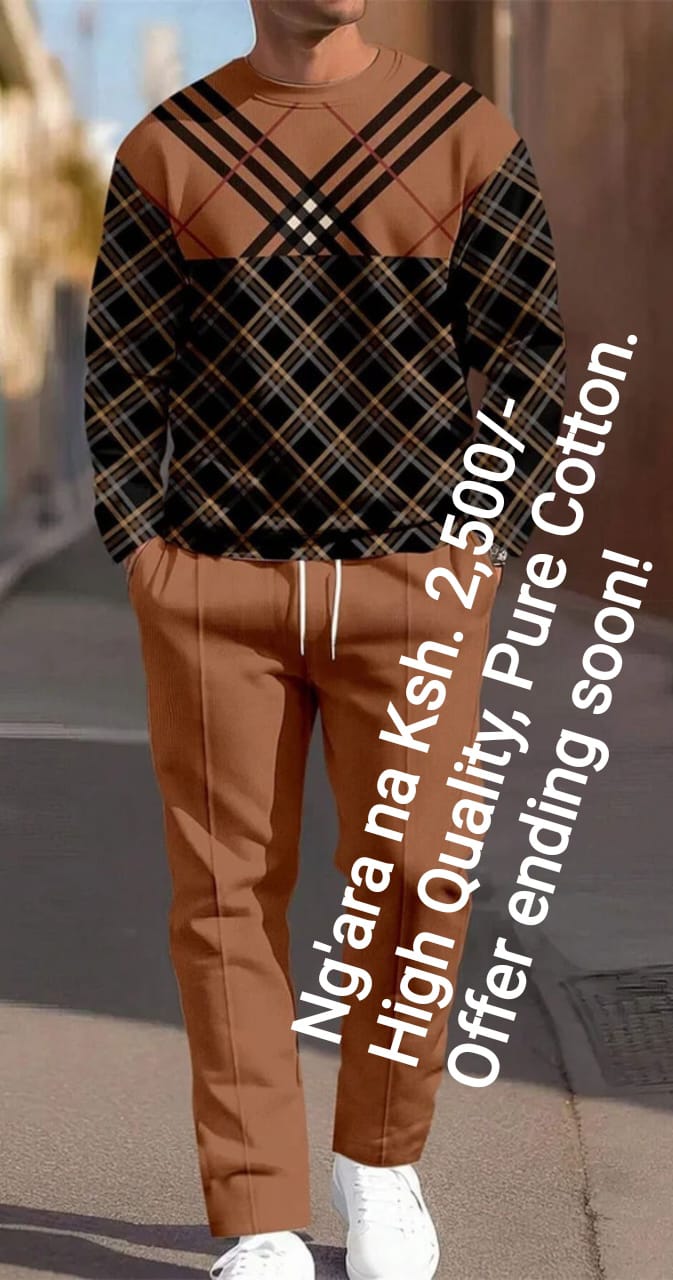 Men'S Trendy Versatile High-End Decorated Men'S Long Sleeve Long Pants Set Casual Vacation polo