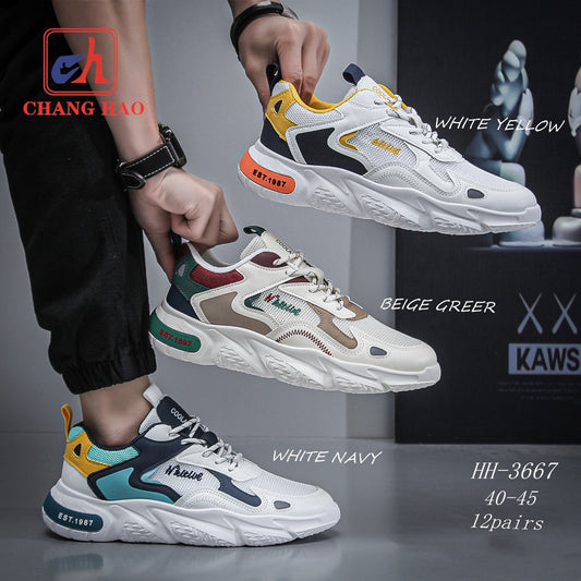 Summer Fashion Lace-up Low-cut Chunky Sneakers Men Comfortable Breathable Mens
