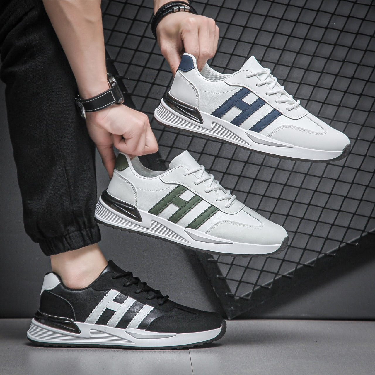 Shoes White Fashion Lace Up Style Retro Breathable