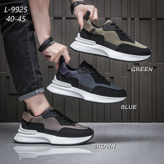 Men's Leather Casual Sports Shoes Breathable Canvas Flat Shoes Upper Trend Forrest