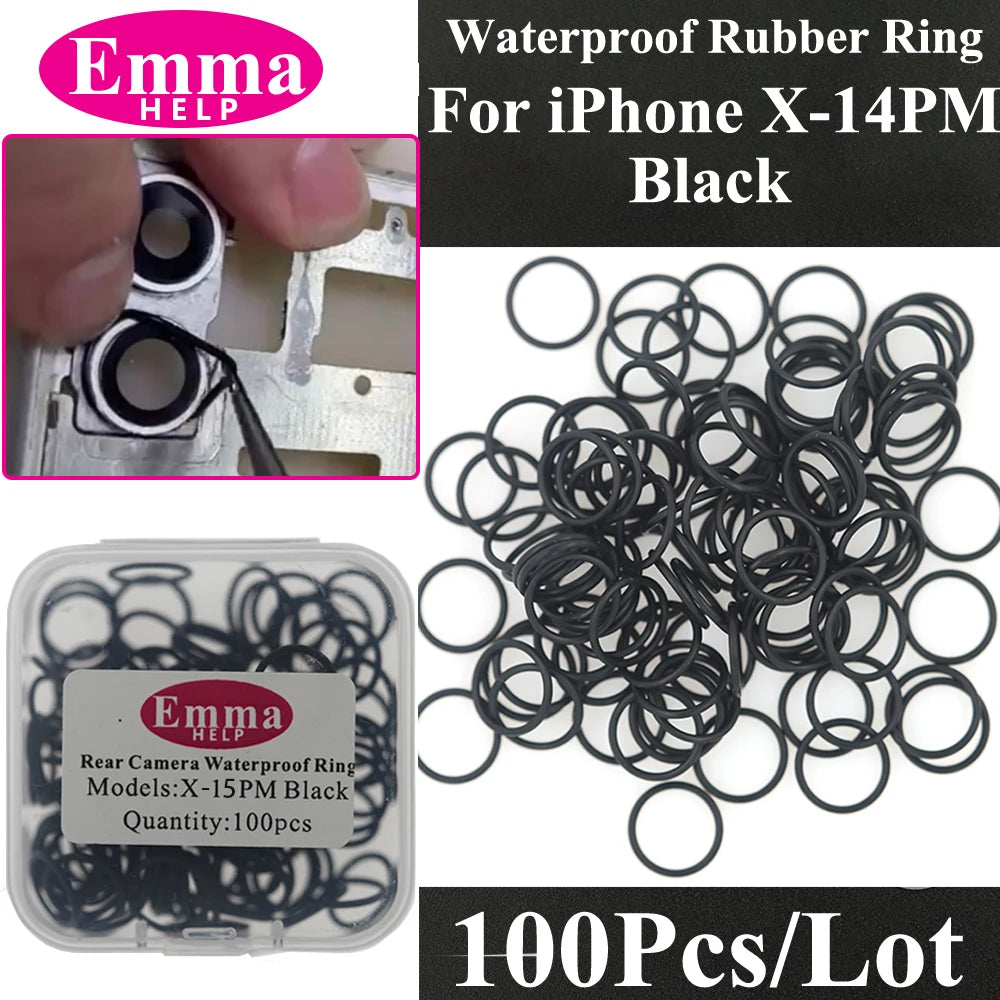 100pcs Back Camera Lens WaterProof Seal Ring for iPhone 11 12 13 mini X XR XS 14 15 Pro Max Waterproof Rubber Circle Big Hold