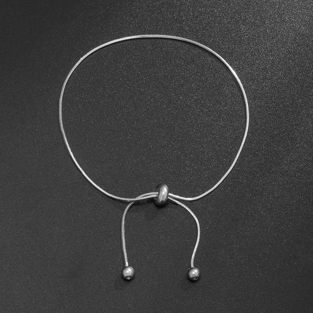 1PC Snake Copper Chain Choker Tassel Necklace for Women Girl Fine Link on Neck with Ball Pendant Temperament Party Jewelry Gifts