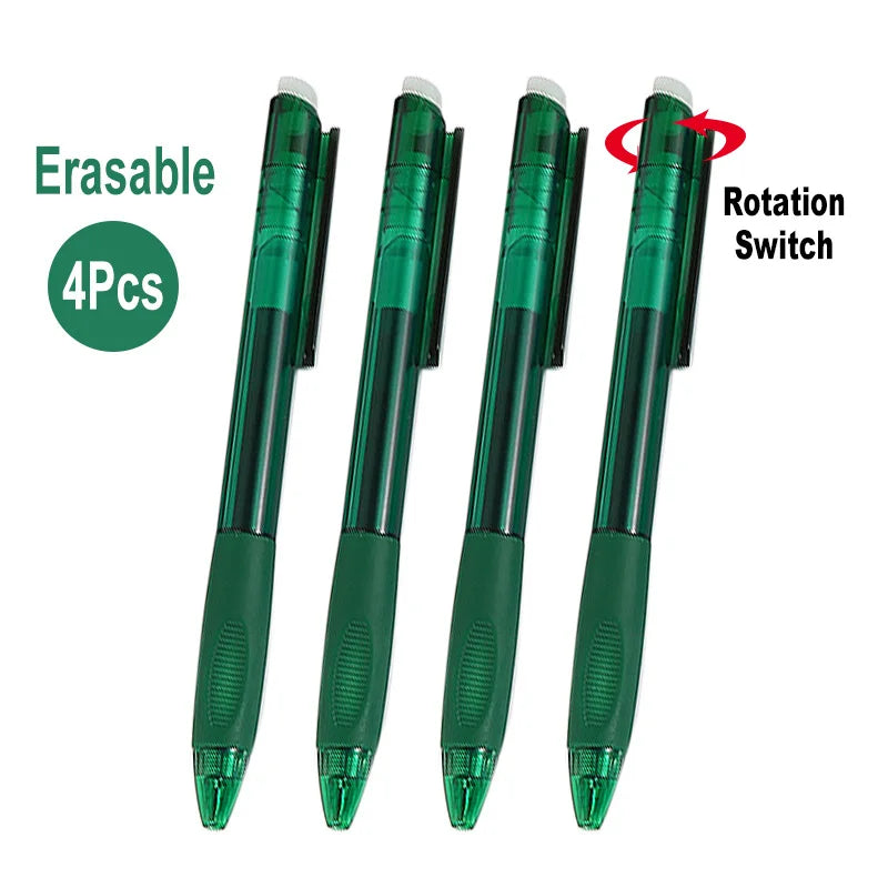 0.7mm 0.5mm Tip Retractable Erasable Gel Pen Refill Large Capacity 8 Color Ink Cartridge Rods Washable Handle Writing Stationery