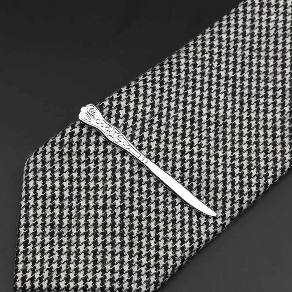 1 Piece Chrome Stainless Glasses Car Airplane Fork Spoon Shape Metal Tie Clip for Men Necktie Clips Pin For Mens Gift