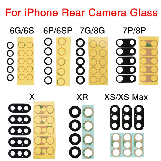 1set Back Rear Camera Lens Glass Cover For iPhone 6 6S 7 8 Plus X XR XS 11 12 13 Mini Pro Max Repair Parts