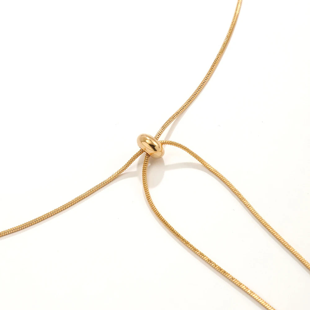 1PC Snake Copper Chain Choker Tassel Necklace for Women Girl Fine Link on Neck with Ball Pendant Temperament Party Jewelry Gifts