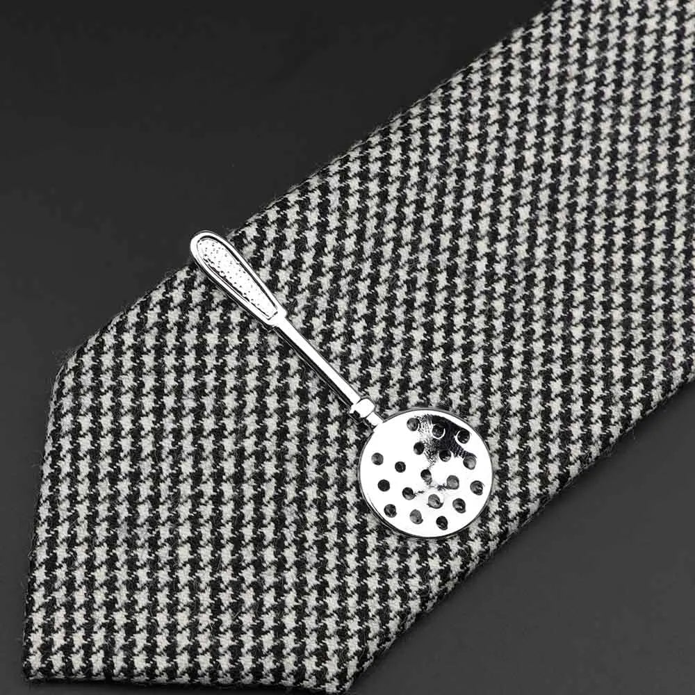 1 Piece Chrome Stainless Glasses Car Airplane Fork Spoon Shape Metal Tie Clip for Men Necktie Clips Pin For Mens Gift