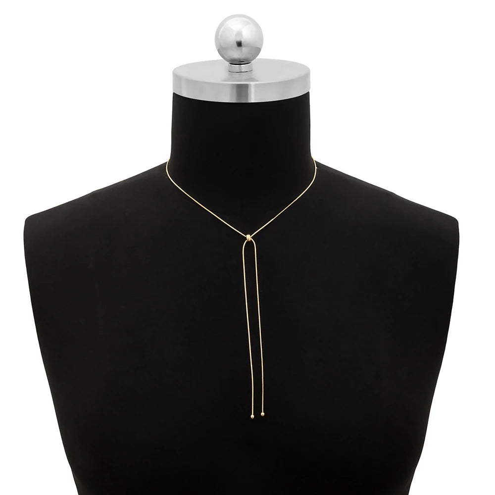 1PC Snake Copper Chain Choker Tassel Necklace for Women Girl Fine Link on Neck with Ball Pendant Temperament Party Jewelry Gifts
