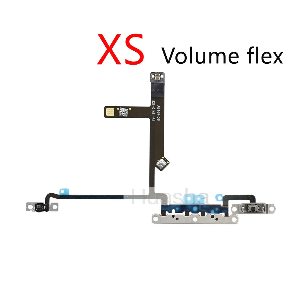 1pcs For iPhone X Xs Max XR  Mute & Volume Power Buttons key Switch Flex Cable Mobille Phone Repair Parts