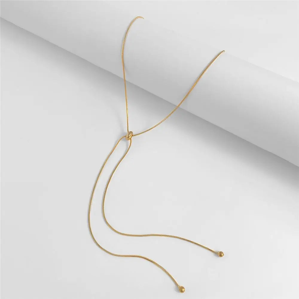 1PC Snake Copper Chain Choker Tassel Necklace for Women Girl Fine Link on Neck with Ball Pendant Temperament Party Jewelry Gifts