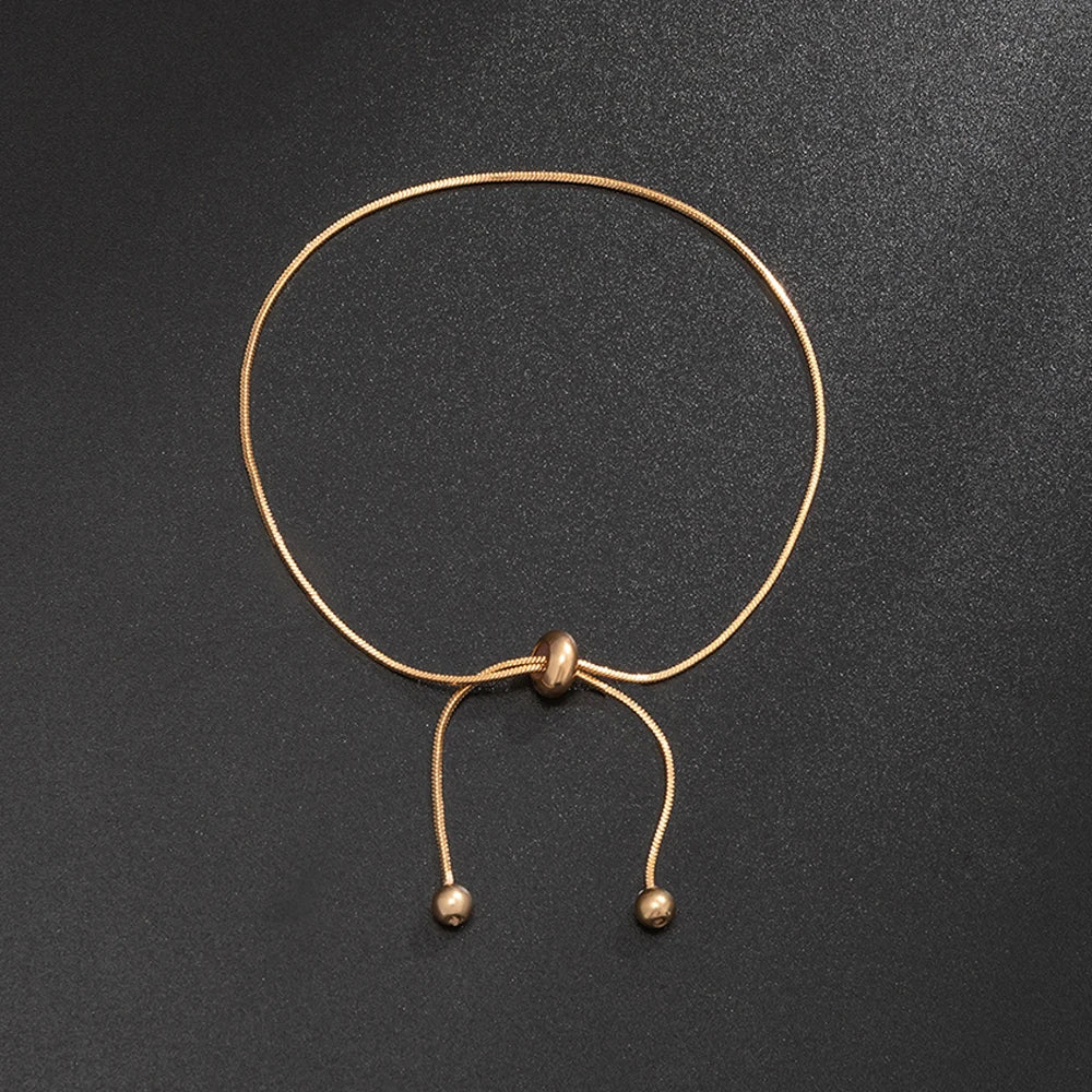 1PC Snake Copper Chain Choker Tassel Necklace for Women Girl Fine Link on Neck with Ball Pendant Temperament Party Jewelry Gifts