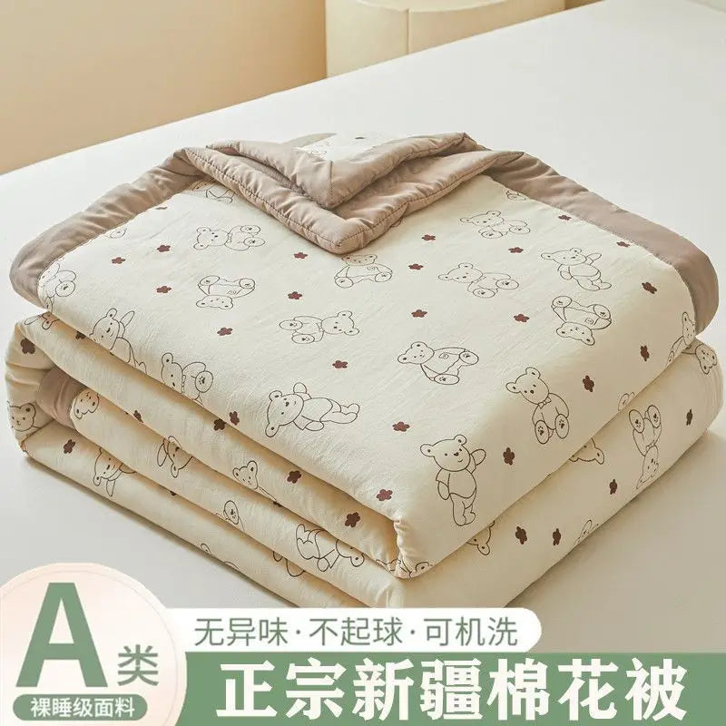 100% Cotton Summer Cooler Air-conditioning Nap Blanket Soy Fiber Comforter Quilt Core Super Soft Comfortable Antibacterial Quilt