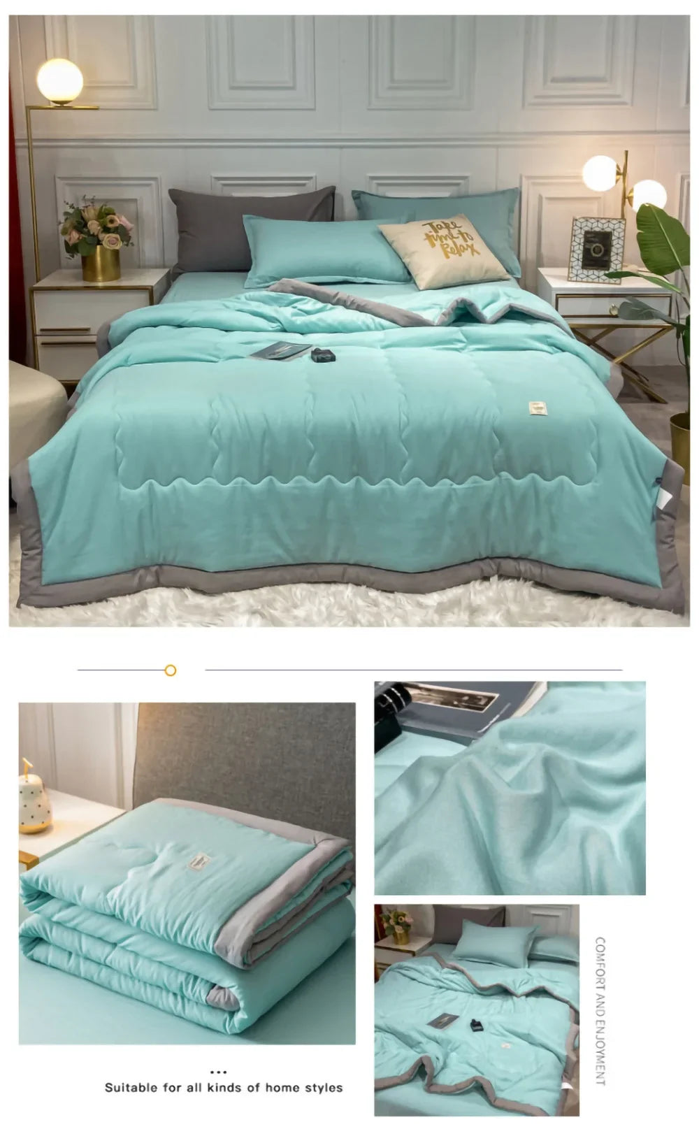 Zomer Airconditioning Quilt Gewassen Katoen Gooi Deken Quilten Dunne Dekbed Cooling Dekbed Gewatteerde Quilt Effen Kleur