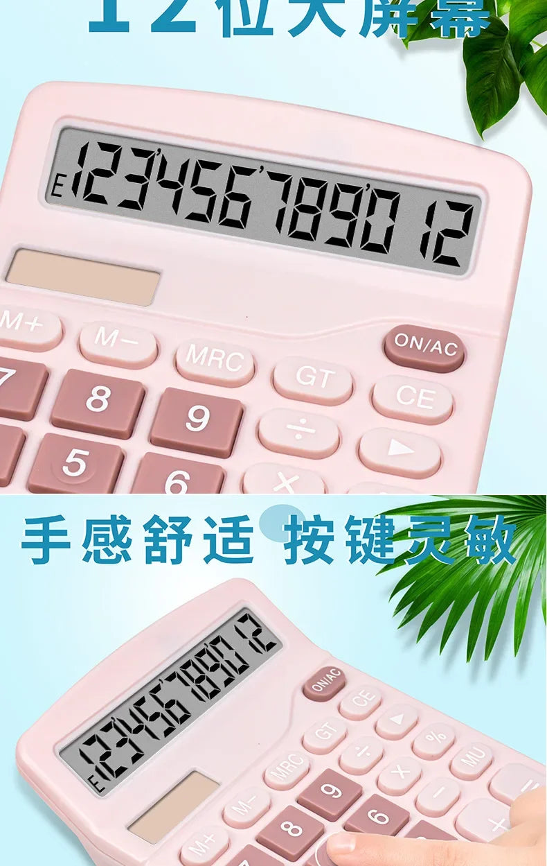 1Pcs Solar Scientific Calculator Desktop Financial Office Computer Calculators Large Display Office Calculators Cute Calculator