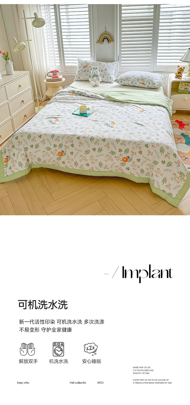 100% Cotton Summer Cool Quilt with Pure Cotton Filling Thin Air Conditioning Blanket Lightweight Breathable Quilts Printed Style