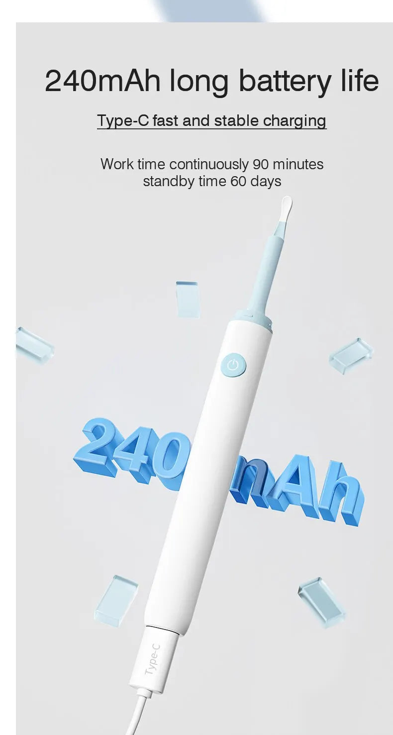 Wireless Visual Ear Endoscope Camera Ear Cleaning Tools Spoon Safe Silicone Earpick 5MP Camera Ear Wax Remover Luminous Otoscope