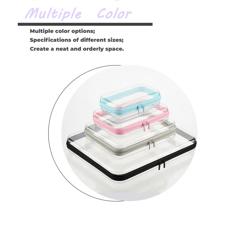 1pc Home Medicine Organize Box Transparent Cosmetic Bag Travel Case Bag Toy Organize Box Double Zipper Waterproof Plastic Pouch