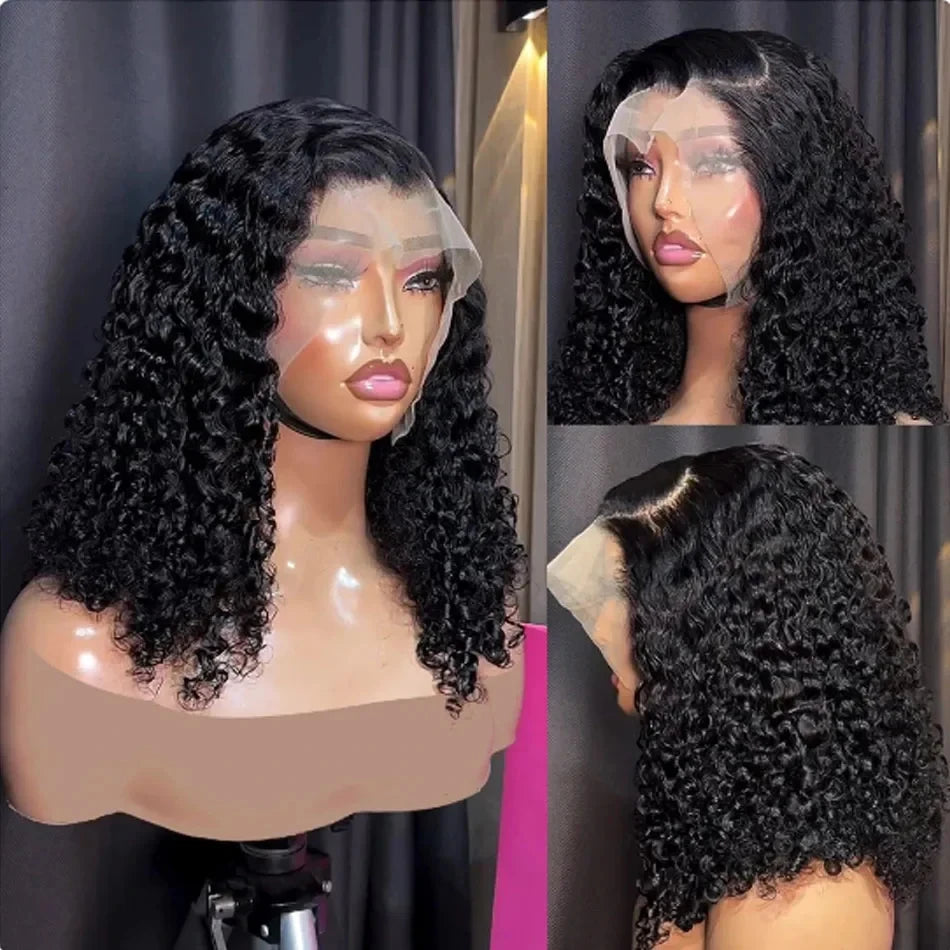 13x4 Short Bob Wigs Jerry Curly Short Pixie Cut Bob Wigs Human Hair 250% Density Loose Deep Wave Lace Frontal Wigs For Women