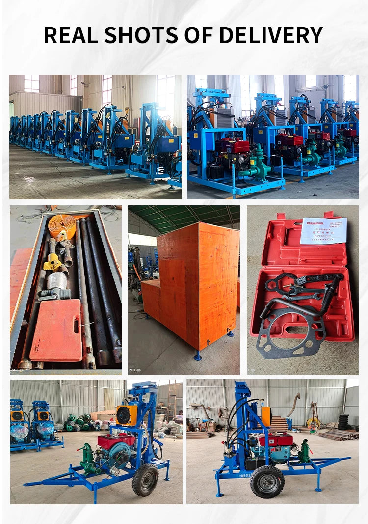 100m 150m Portable Water Well Drilling Rig Machine Small Diesel Water Well Drill Machines Trailer-mounted Factory Direct Sales