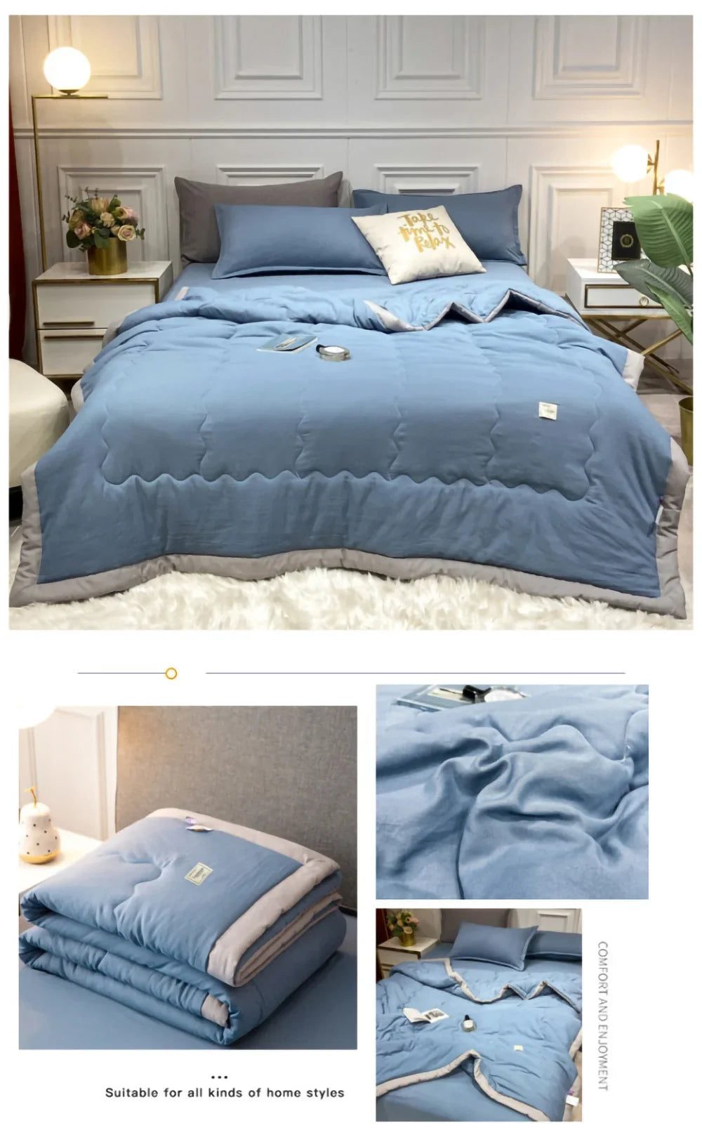 Zomer Airconditioning Quilt Gewassen Katoen Gooi Deken Quilten Dunne Dekbed Cooling Dekbed Gewatteerde Quilt Effen Kleur