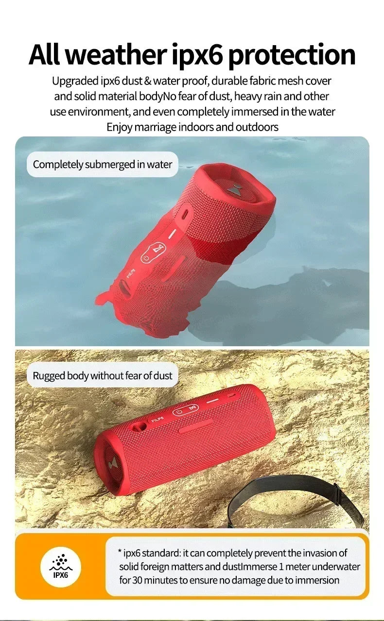 XIKCU Flip6 Bluetooth Audio Multi-FunctionTWS Audio Caixa De Som Outdoor Portable Subwoofer Wireless Home Theater Dual Speaker