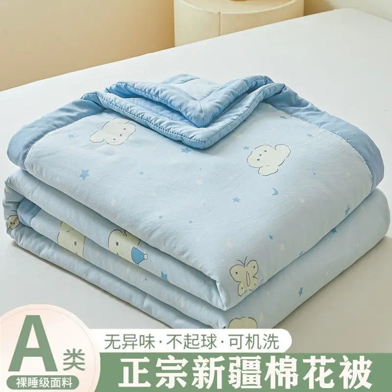 100% Cotton Summer Cooler Air-conditioning Nap Blanket Soy Fiber Comforter Quilt Core Super Soft Comfortable Antibacterial Quilt