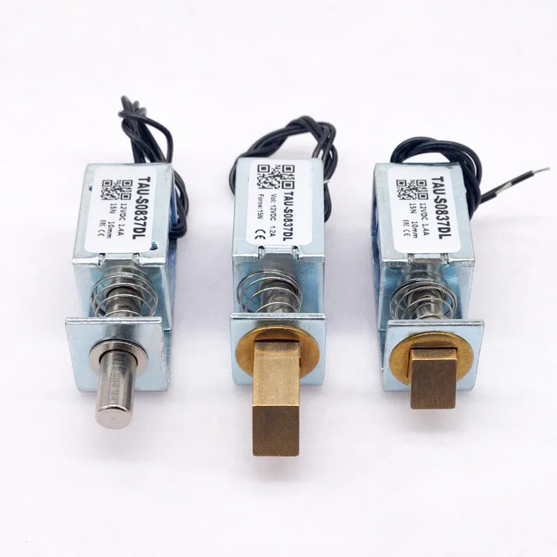 1PCS TAU-S0837DL DC 6V 12V 24V Electric Locks electromagnet stroke 10mm Magnetic Lock for the Cabinet door lock