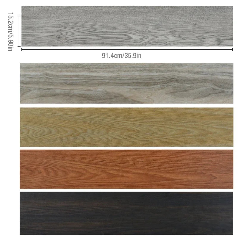 Wood grain floor stickers modern style PVC wall stickers waterproof self-adhesive living room bathroom kitchen home decoration