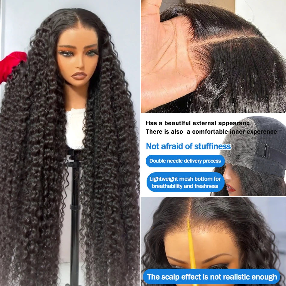 Xcurly Loose Deep Wave Glueless 5x5 Ready to Wear Lace Closure Wig 220% Pre Plucked Water Curly Transparent Human Hair Wigs
