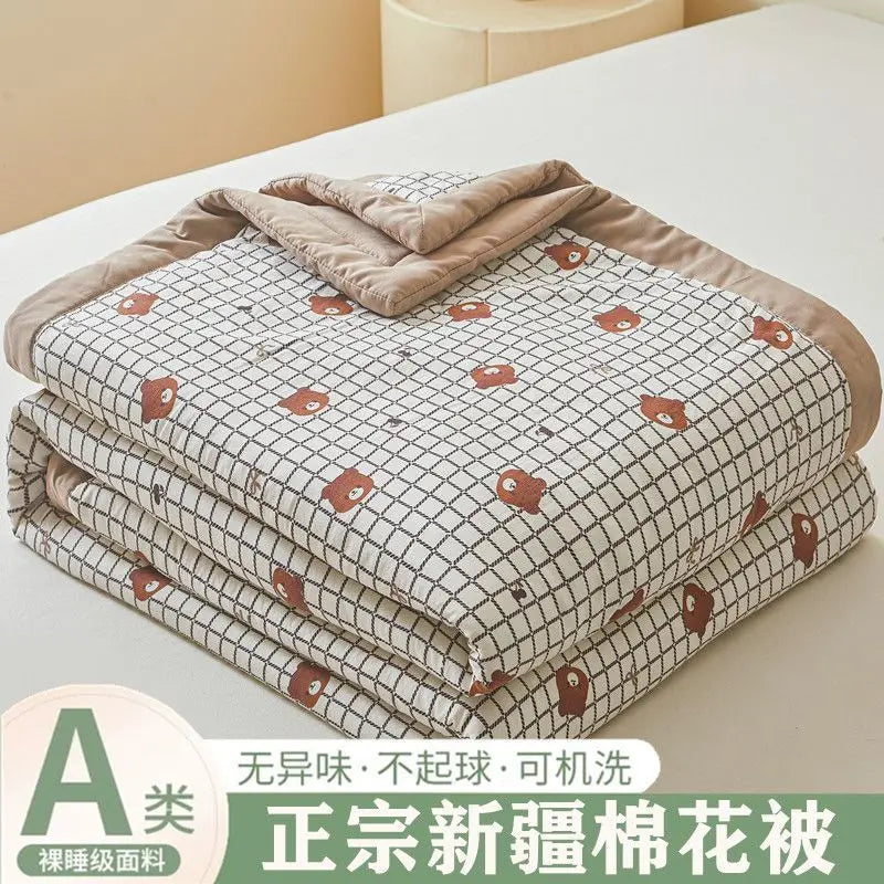 100% Cotton Summer Cooler Air-conditioning Nap Blanket Soy Fiber Comforter Quilt Core Super Soft Comfortable Antibacterial Quilt