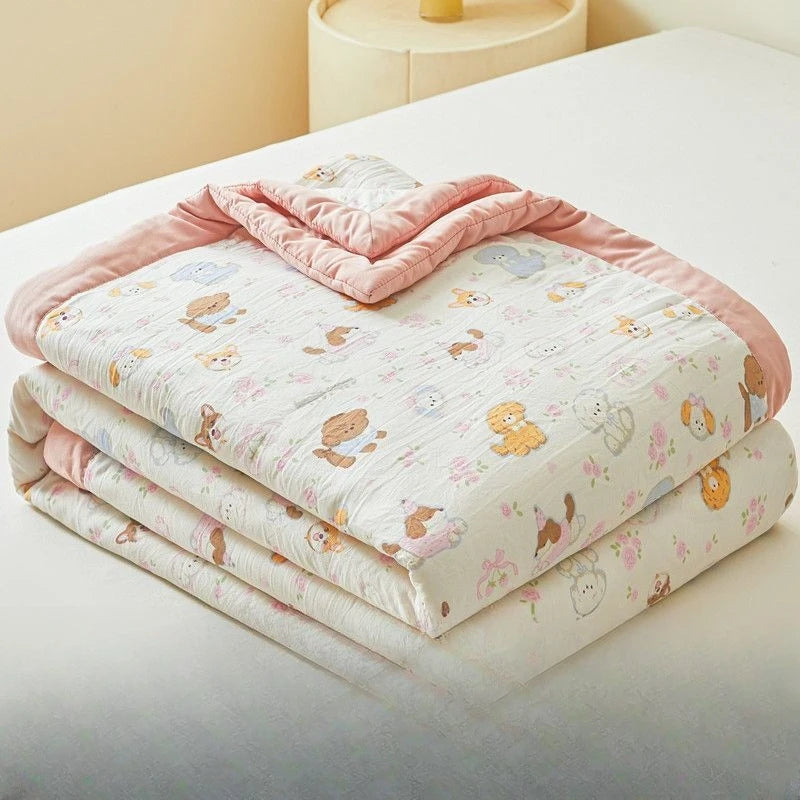 100% Cotton Summer Cooler Air-conditioning Nap Blanket Soy Fiber Comforter Quilt Core Super Soft Comfortable Antibacterial Quilt