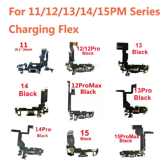1pcs USB Charging port Charger for iPhone 11 12 13 14 plus 15 pro Max Mini Cable Repair Part Compatible with Microphone Repair