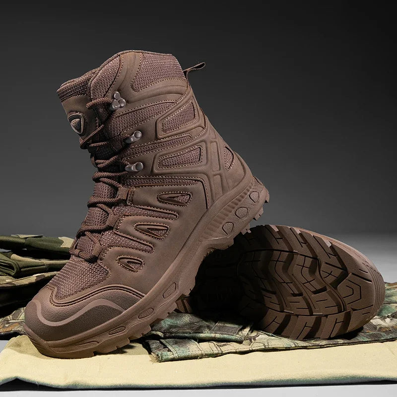 YOSBOGROutdoor Men Military Tactical Boots High Top Desert Boots Men Tactical Durable Training Shoes Sports Climbing Ankle Boots