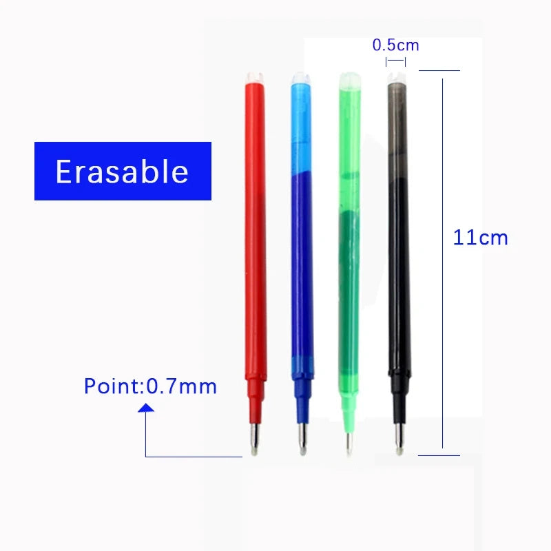 100 Pcs/Set 0.7mm Erasable Pen Refill Rod Magic Erasable Gel Pen for Pilot Frixion 8 Colors Ink Office Stationery Writing
