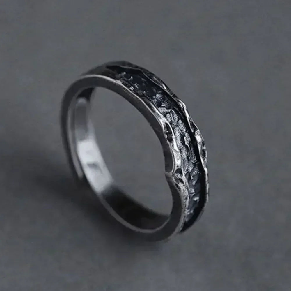 1 Pair New Trendy Abyss Couple Ring Simple Personality Cold Wind Ring Retro Old Student Men and Women Couple Ring Jewelry Gift