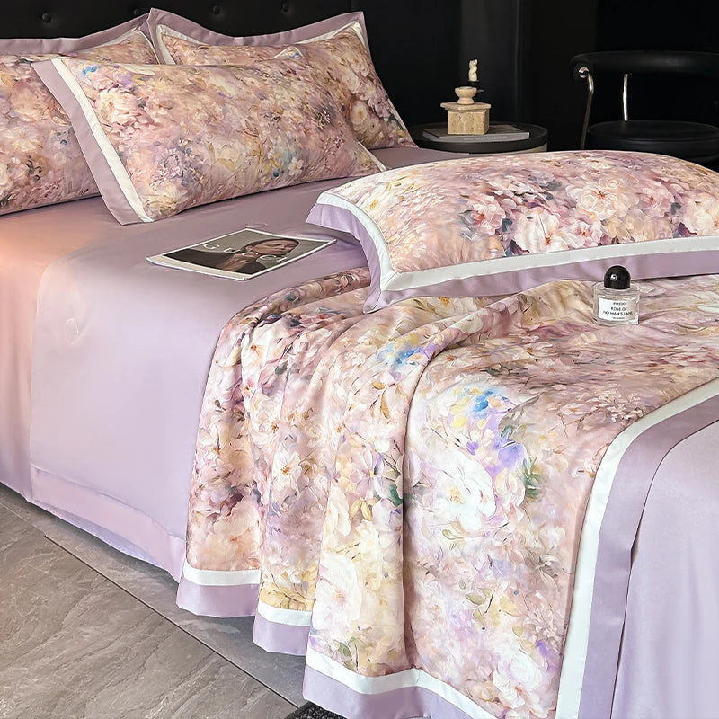 1PC Summer Quilt Korean Style Cool Quilt Flora Household Machine Washable Suitable 여름이불 Cool and Refreshing Summer Blanket