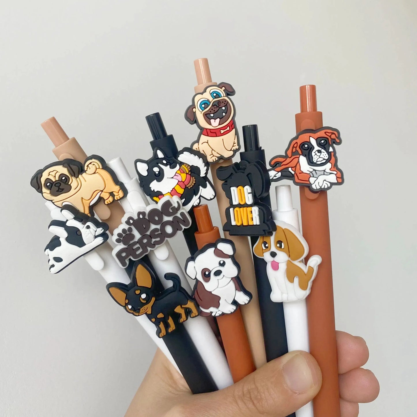 10Pcs Cute Dog Gel Pens Black Ink Retractable Writing Set for Dog Lovers, Vet Techs, Students, and Office Supplies