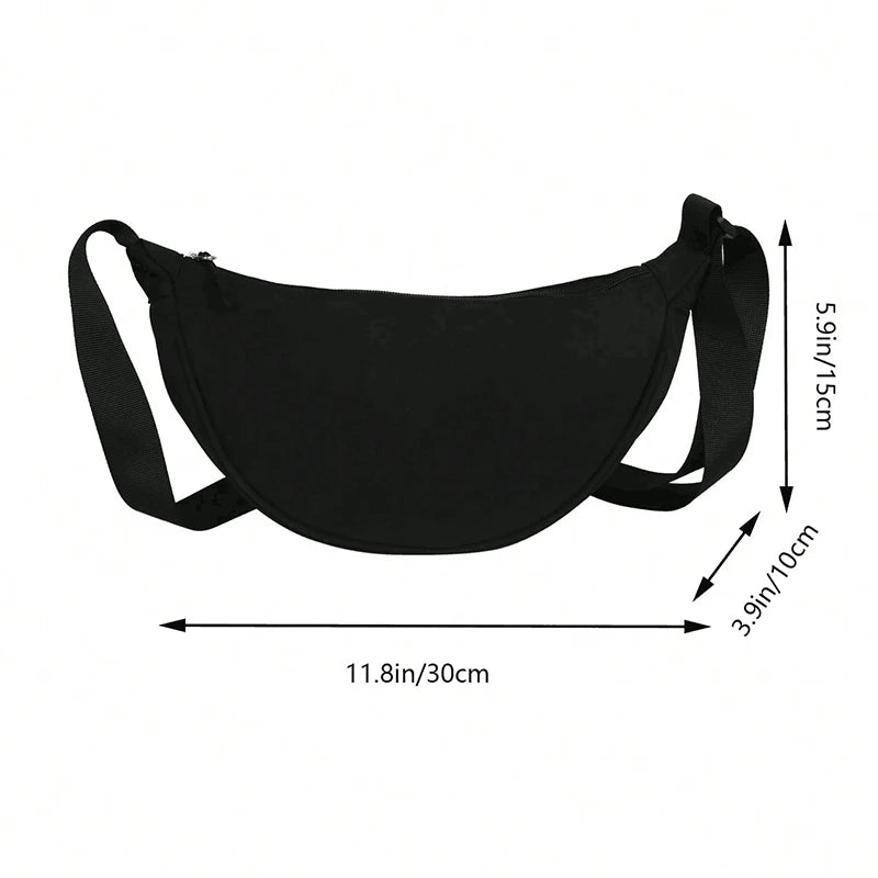 Women's single-shoulder bag - shaped like a dumpling, with a single zipper, can be worn diagonally across the shoulder.