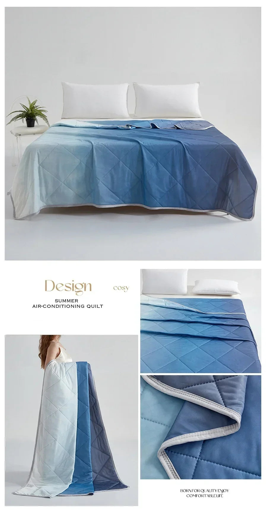 1PC High Quality Pure Color  Cooling Blankets  Lightweight, Breathable Summer Quilt with Double Side Cold Cooling Fabric 여름이불