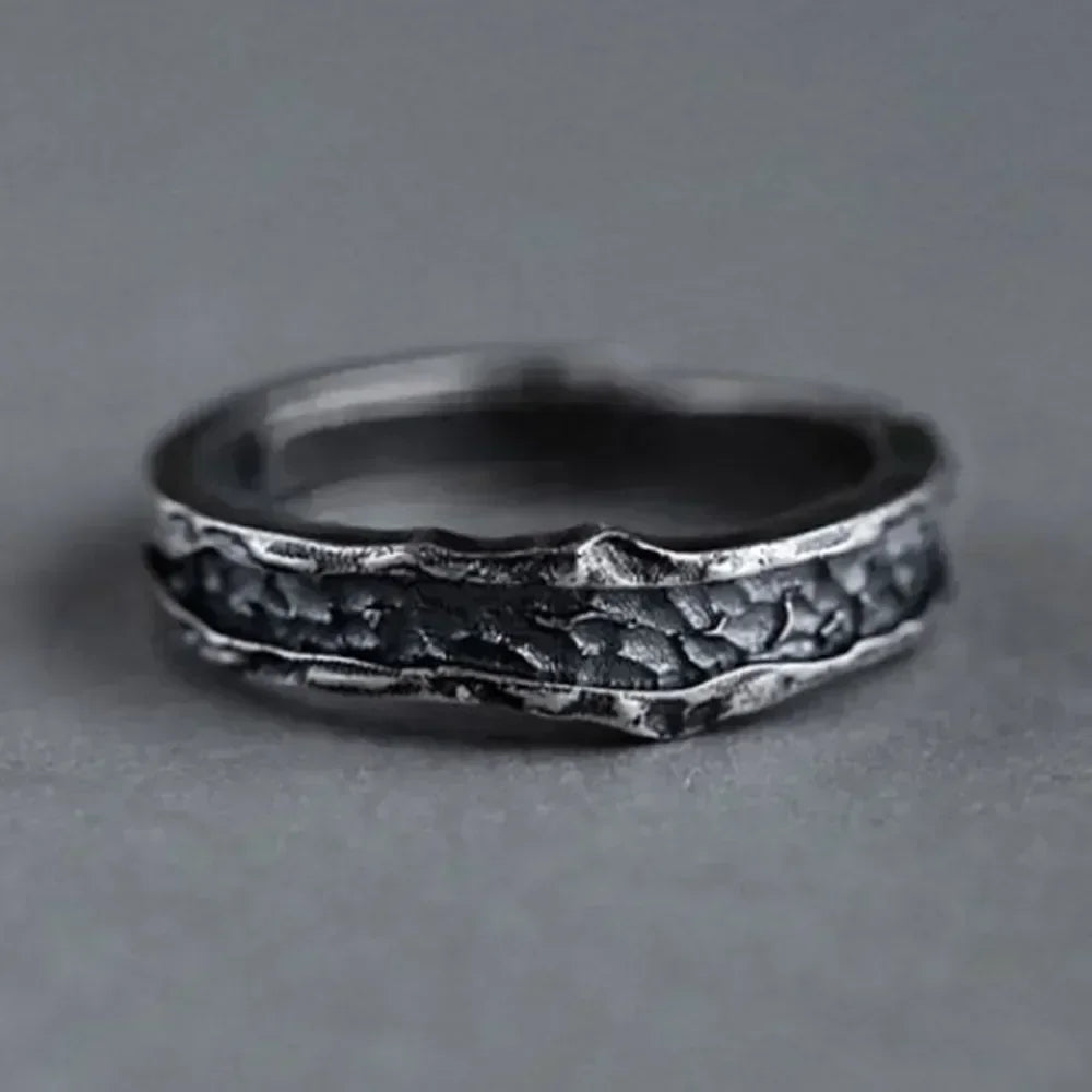 1 Pair New Trendy Abyss Couple Ring Simple Personality Cold Wind Ring Retro Old Student Men and Women Couple Ring Jewelry Gift
