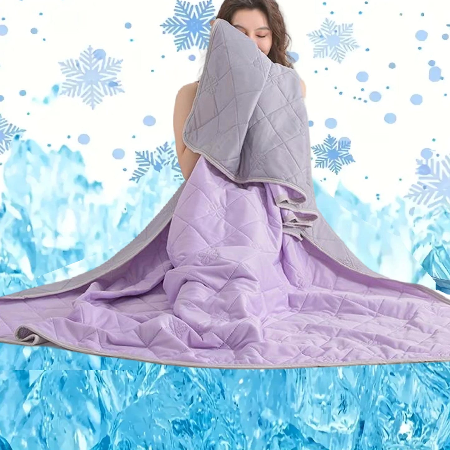 1pc Solid Color High-Quality  Summer Cooling Blanket, Lightweight, Breathable & Skin-Friendly for Hot Sleepers,Bedding 냉감이불/여름이불