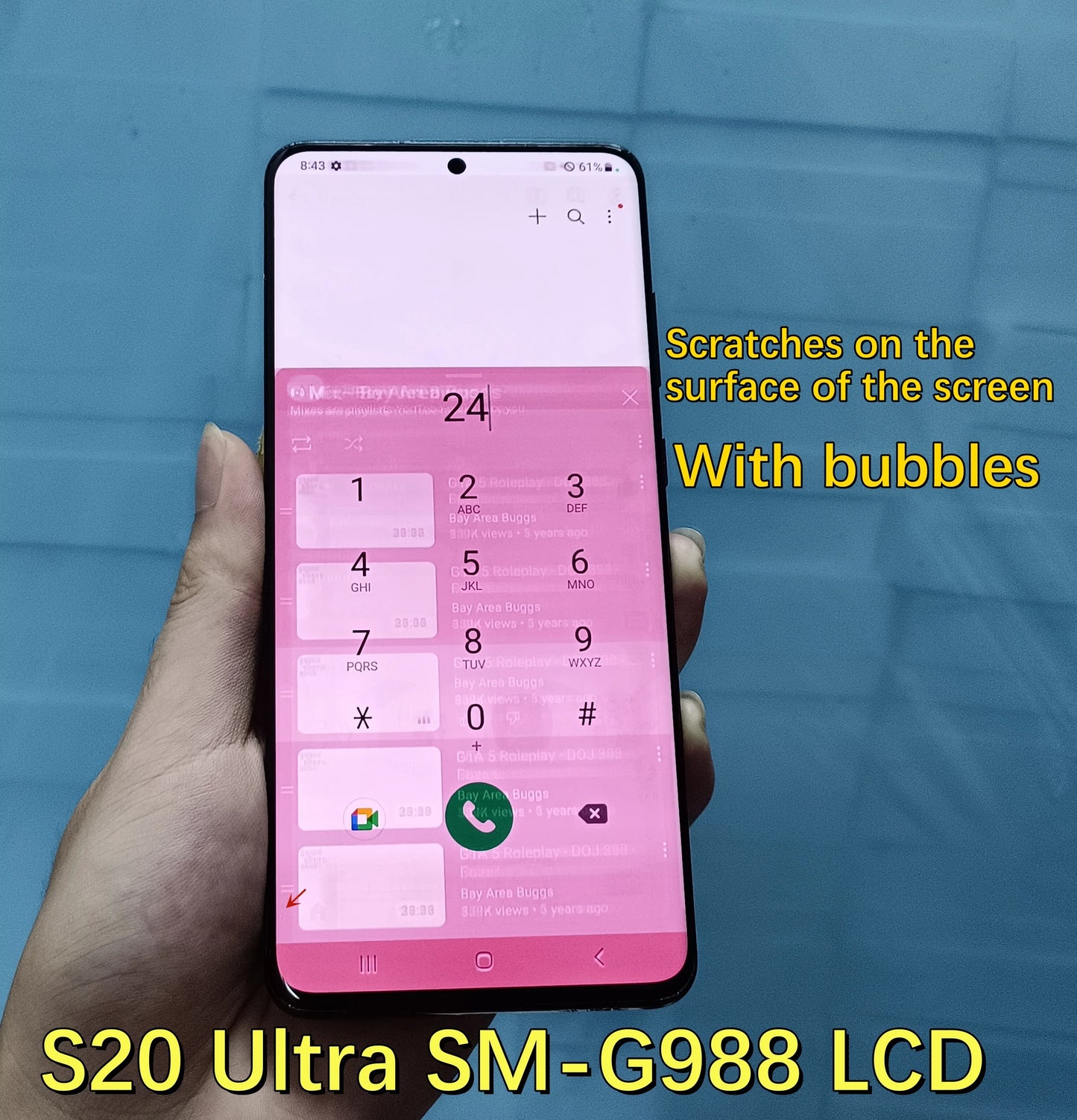 100% Work For Samsung Galaxy S20 Ultra G988 G988F LCD Display Touch Screen Digitizer Assembly For Samsung S20Ultra LCD With Line